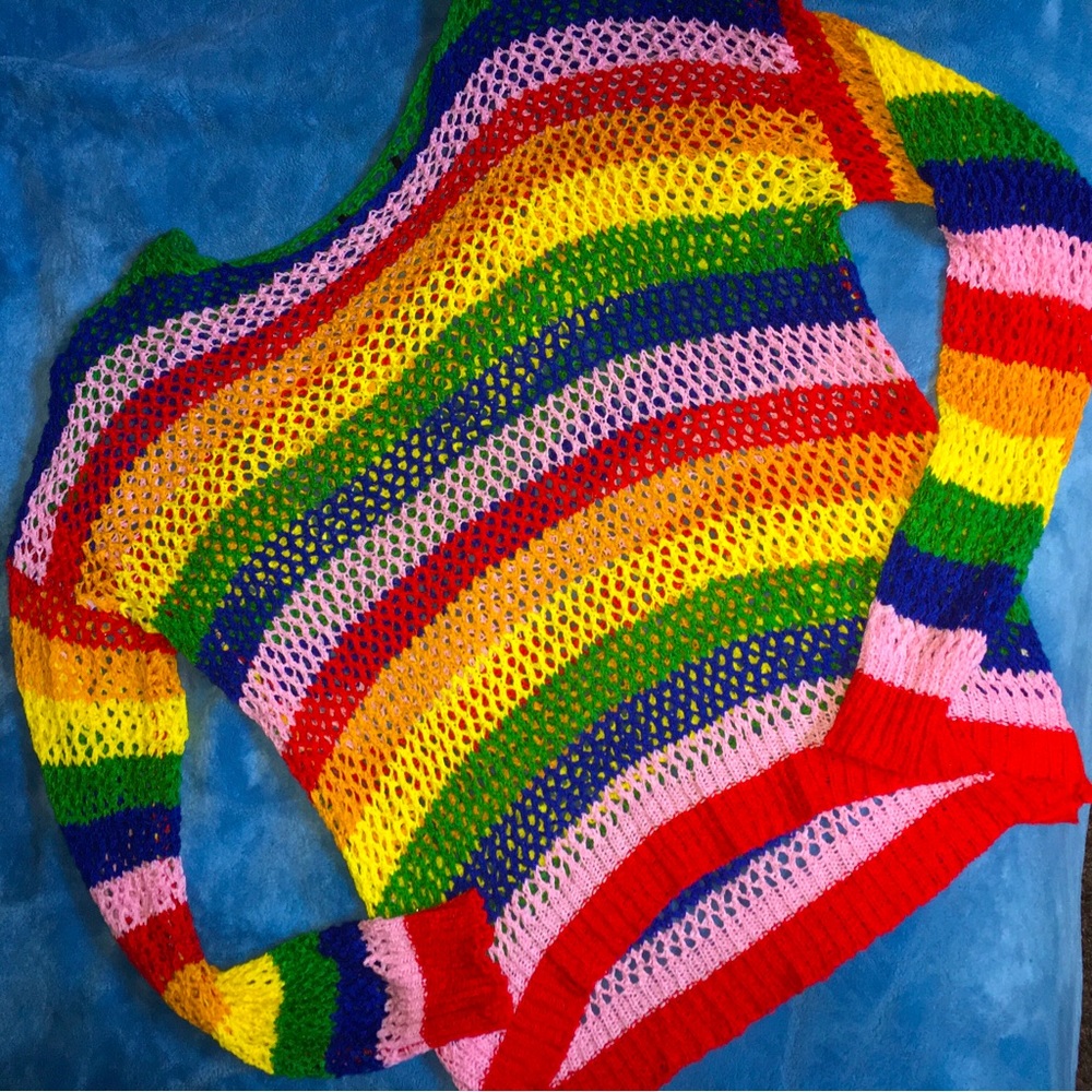 Rainbow Crochet Top